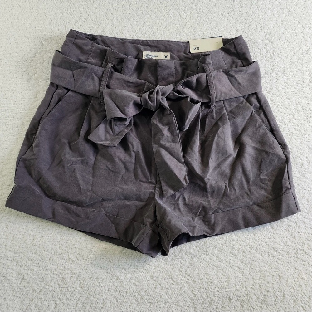 NWT AE hR paper bag Tie-Waist Shorts